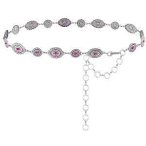 4182 Rustic Couture's Womens Western Cowgirl Chain Belt Concho Metal